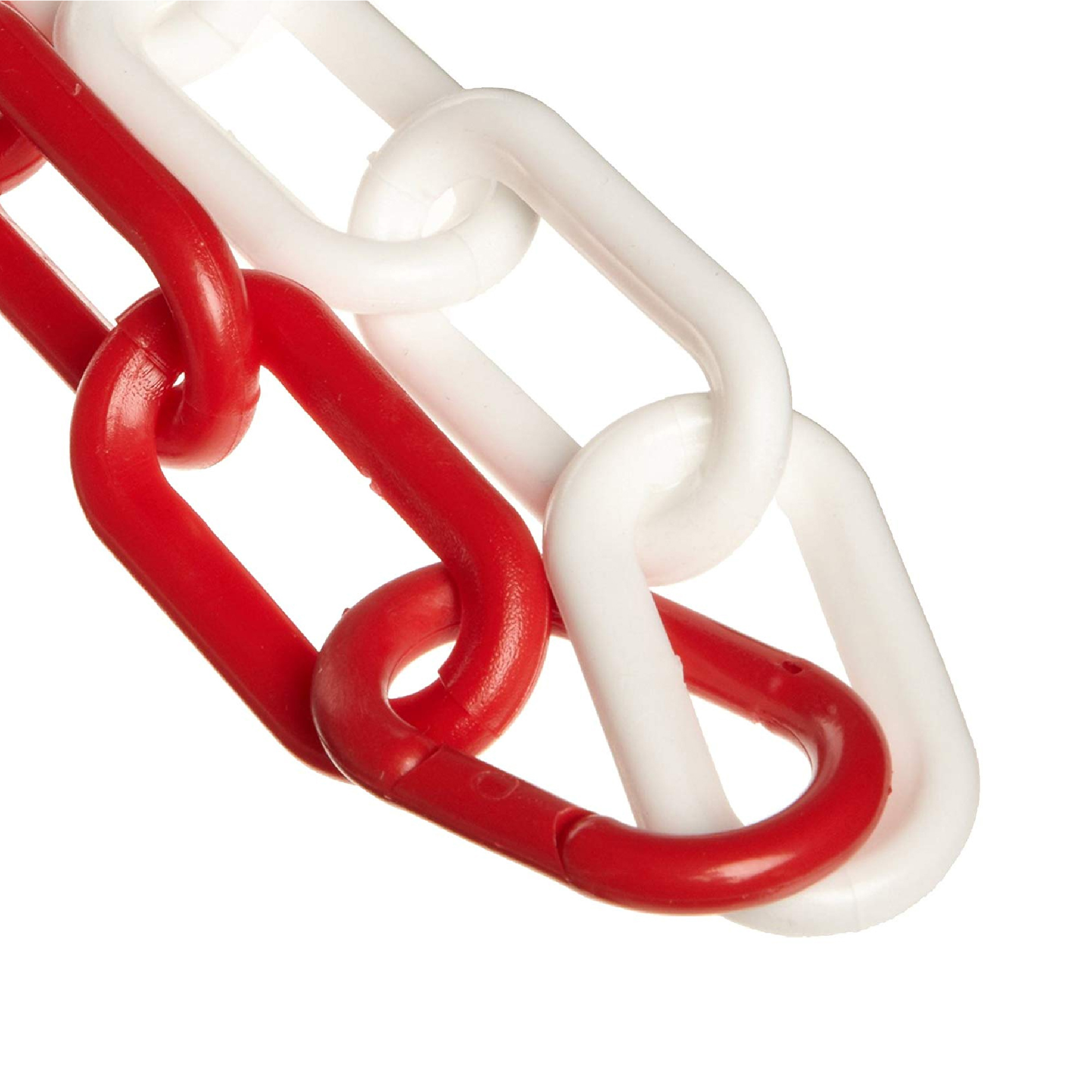 Mr. Chain Plastic Safety Chain — 2in. x 100ft., Red/White, UV Resistant, Model# 50035-100